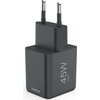 HAMA Бързо мини зарядно GaN, USB-C, PD, 45 W, черно