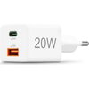 HAMA Бързо мини зарядно 1x USB-C, 1x USB-A, PD, 20 W, бяло