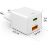 HAMA Бързо мини зарядно 1x USB-C, 1x USB-A, PD, 20 W, бяло
