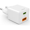 HAMA Бързо мини зарядно 1x USB-C, 1x USB-A, PD, 20 W, бяло