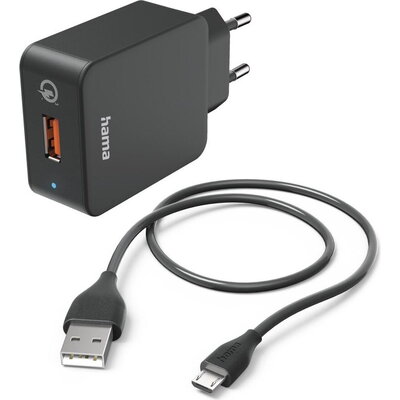 Зарядно устройство 220V micro USB, 3 A, Qualcomm® Quick Charge™ 3.0 + micro USB Cable, 1.5м  black