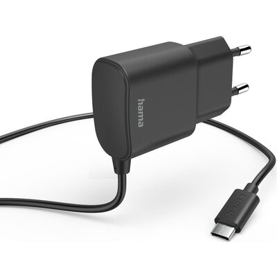 Зарядно устройство Hama с USB-C връзка, 12 W, 1,0 m, черно