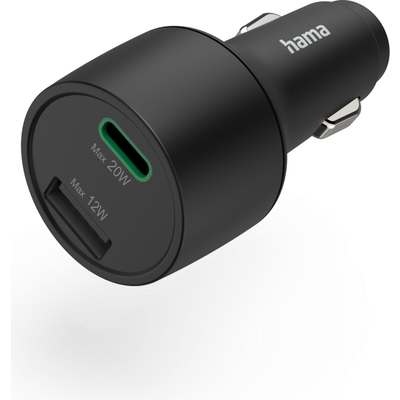 Зарядно за кола HAMA, USB-C, USB-A, (PD)/QC, 32W, Черно