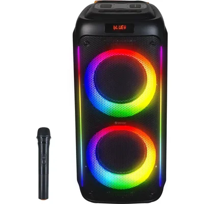 Блутут парти караоке колона Denver BPS-458 с LED осветление, безжичен микрофон, 2*10” woofers