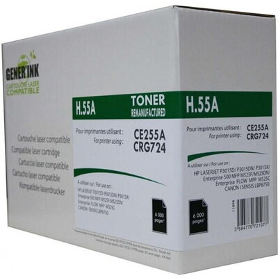 Съвместима Тонер Касета HP 55A CE255A / CANON CRG-724 Black