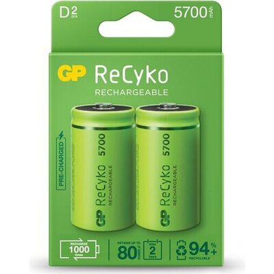 Акумулаторна Батерия GP R20 D 5700mAh NiMH Recyko 2 бр. в опаковка GP