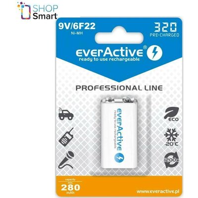 Акумулаторна Батерия everActive R22 9V NiMH 280mAh/320