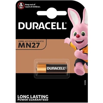 Алкална батерия DURACELL 12 V 1 бр. в опаковка за аларми А27 LR27 MN27
