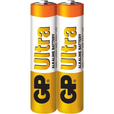 Алкална батерия GP ULTRA LR03, AAA, 2 бр. в опаковка / shrink, 1.5V, 24AU