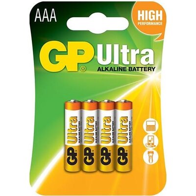 Алкална батерия GP ULTRA LR03 AAA (4 бр. в опаковка) 1.5V GP24AU