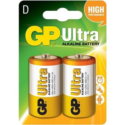 Алкална батерия GP ULTRA LR20 /2 бр. в опаковка/ 1.5V GP-BA-13AU21-SB2