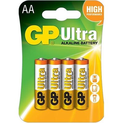 Алкална батерия GP ULTRA LR6 AA /4 бр. в опаковка/ 1.5V GP, GP15AU