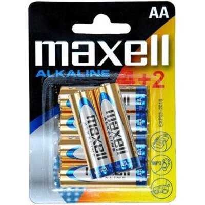 Алкална батерия MAXELL LR-6 / 4+2 бр. в опаковка 1.5V - ML-BA-LR6-4+2