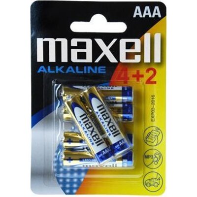Алкална батерия MAXELL LR03 AAA 1,5V /4+2 бр. в опаковка - ML-BA-LR03-4+2