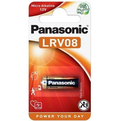Алкална батерия PANASONIC А23 LRV08, 12V, За аларми, 1бр. блистер