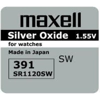 Бутонна батерия сребърна MAXELL SR1120 SW /381/391/  AG8