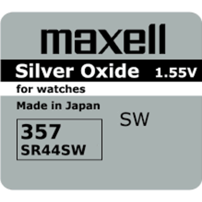 Бутонна батерия сребърна MAXELL SR44 SW / 357