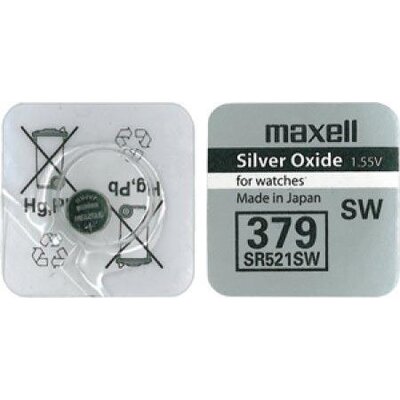 Бутонна батерия сребърна MAXELL SR-521 SW /AG0/379/ 1.55V - ML-BS-SR-521-SW