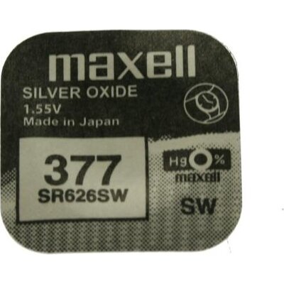 Бутонна батерия сребърна MAXELL SR626 SW /AG4/377/ 1.55V