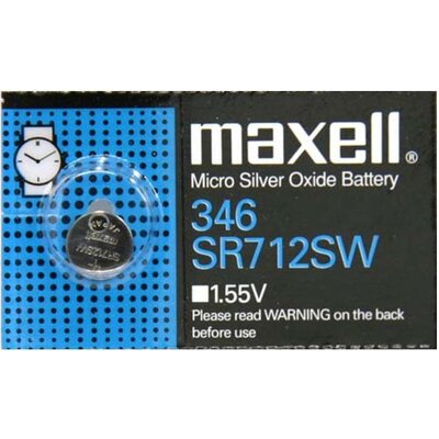Бутонна батерия сребърна MAXELL SR-712 SW 1.55V  / 346 - ML-BS-SR-712-SW