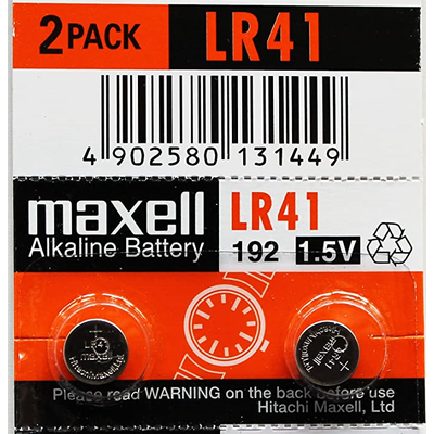 Бутонна микроалкална батерия LR41 /AG3/ 2бр. 1,55V в опаковка MAXELL