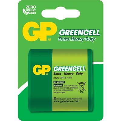 Цинк карбонова батерия GP  3R12 /1 бр. в опаковка/ блистер GREENCELL 4.5V GP