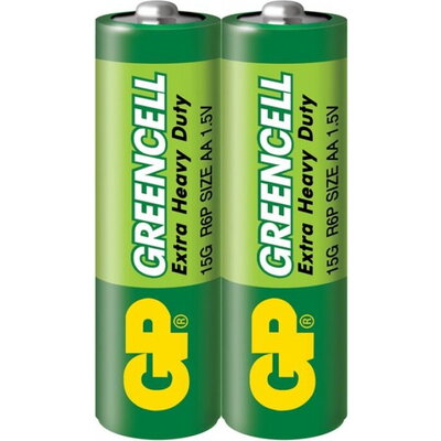 Цинк карбонова батерия GP R6  GREENCELL 15G-S2 /2 бр. в опаковка/ shrink 1.5V