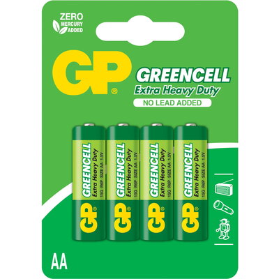 Цинк карбонова батерия GP R6  GREENCELL 15G-U4 /4 бр. в опаковка/ blister 1.5V