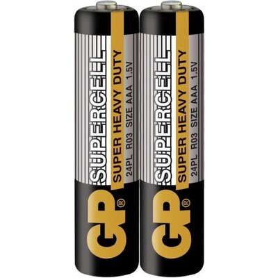 Цинк карбонова батерия GP SUPERCELL R03, AAA, 2 бр. shrink, 1.5V