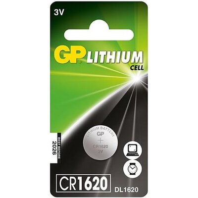 Литиева бутонна батерия GP  CR-1620 3V 1бр. в блистер  GP