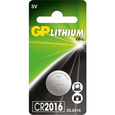 Литиева бутонна батерия GP CR 2016 3V 1бр. /1pk/ GP