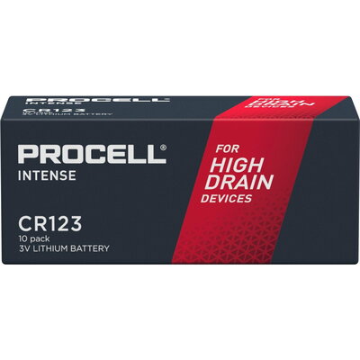 Батерия литиева индустриална CR123 3V  10 бр. в опаковка PROCELL INTENSE DURACELL /цена за 10 бр. батерии/
