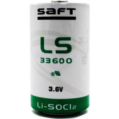 Литиево тионил хлоридна батерия SAFT LSH20, LS33600 3,6V R20 17Ah STD /с пъпка/