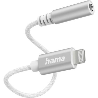 Адаптер HAMA, Lightning мъжко - 3.5 mm аудио жак, Бял