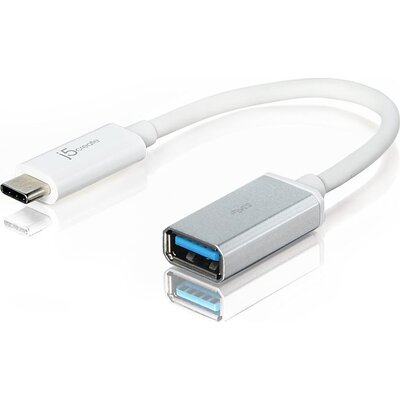 Адаптер  j5create JUCX05, USB-C 3.1 мъжко - USB-A женско 5Gb/s, Бял, 90см