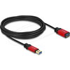 Удължителен кабел Delock USB-A мъжко - USB-А женско, 5 м, Екраниран, Черен