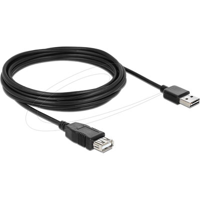 Кабел удължителен  USB-A 2.0 мъжко reversible към USB-A 2.0 женско , 5m