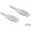 Кабел Delock USB-A мъжко - USB-A мъжко 1.5 m, прозрачен