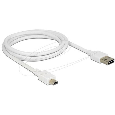 Кабел Delock EASY-USB-A 2.0 мъжко към USB Mini-B мъжко, 1m , бял