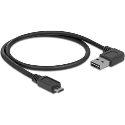 Кабел Delock EASY-USB 2.0 Type-A мъжко angled left / right > USB 2.0 Type Micro-B мъжко 0,5 m