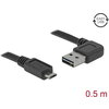 Кабел Delock EASY-USB 2.0 Type-A мъжко angled left / right > USB 2.0 Type Micro-B мъжко 0,5 m