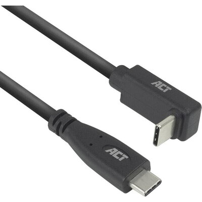 ACT Кабел USB-C - USB-C, 10Gbps, 60W, 0.5 м, конектори - 1x прав и 1x на 90° up/down angled