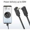 ACT Кабел USB-C - USB-C, 2м, 10Gbps 60W, ъглов нагоре/надолу