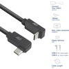 ACT Кабел USB-C - USB-C, 10Gbps, 60W, 1 m, конектори 90° left/right, up/down angled