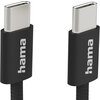 HAMA Кабел за зареждане "Fabric", USB-C - USB-C, 1 m, Nylon, черен