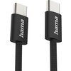 HAMA Кабел за зареждане "Fabric", USB-C - USB-C, 1 m, Nylon, черен