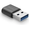 Адаптер HAMA USB-A мъжко - USB-C женско, USB 3.2 Gen 2, 10 Gbit/s, Черен