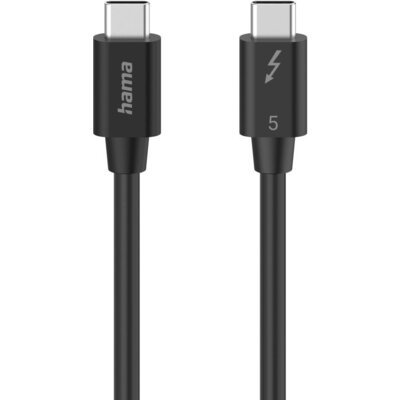HAMA Кабел "USB-C" Thunderbolt-5, 80 Gbit/s, 5A, 240W, Ultra-HD 8K, 1.00 m