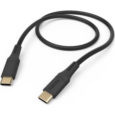 HAMA Кабел за зареждане "Flexible", USB-C - USB-C, 1.5 м, силиконов, черен