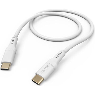 HAMA Кабел за зареждане "Flexible", USB-C - USB-C, 1.5 м, силиконов, бял